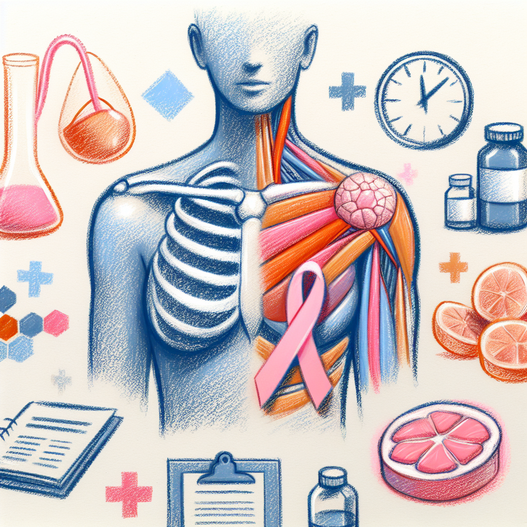 Pastelková ilustrace znázorňující téma: Karcinom prsu