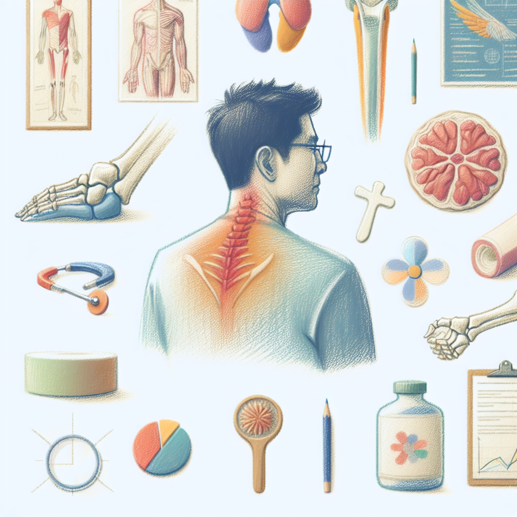 Pastelková ilustrace znázorňující téma: Zdraví a fyzioterapie