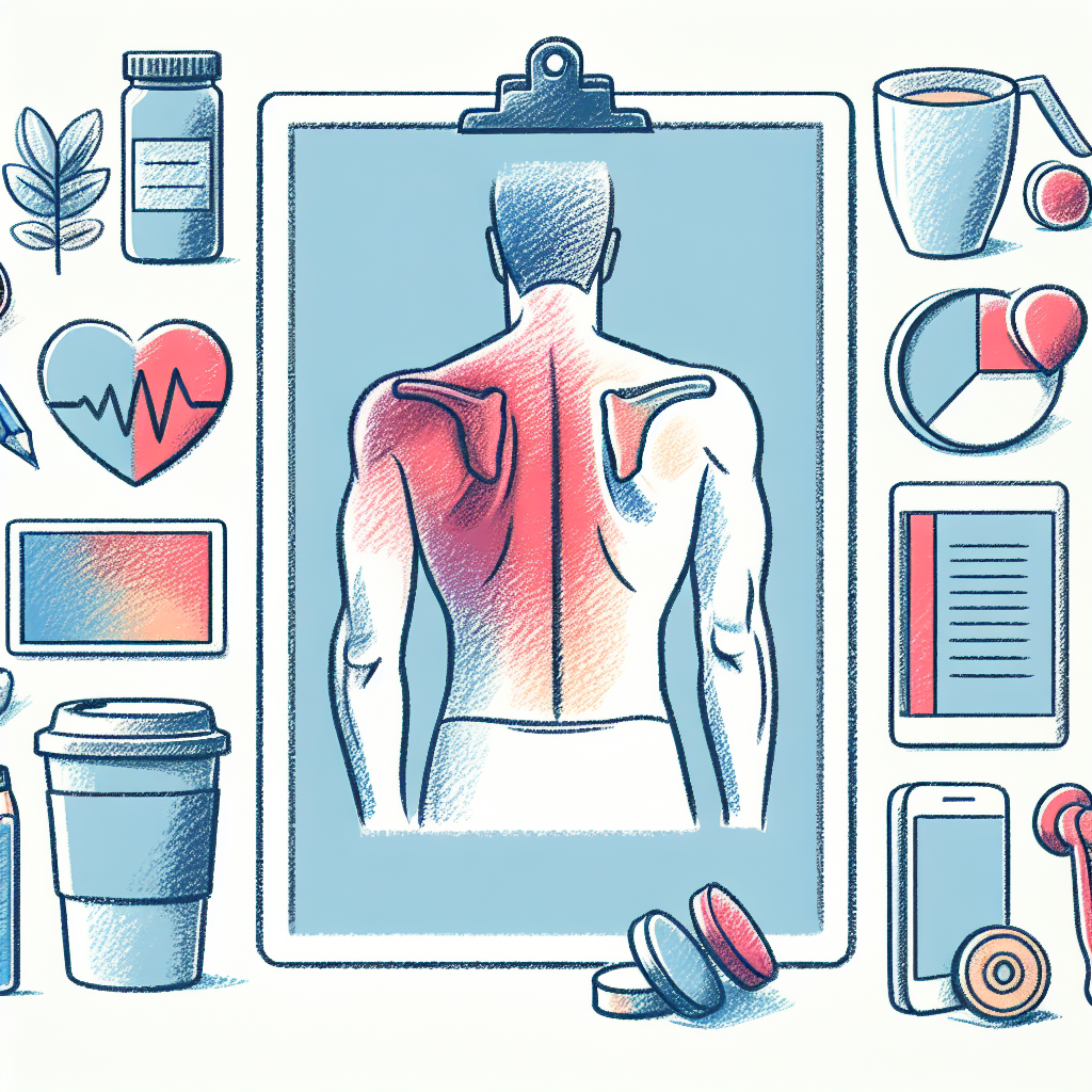 Pastelková ilustrace znázorňující téma: Bolest zad