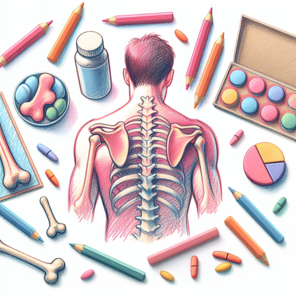 Pastelková ilustrace znázorňující téma: Zdraví kostí