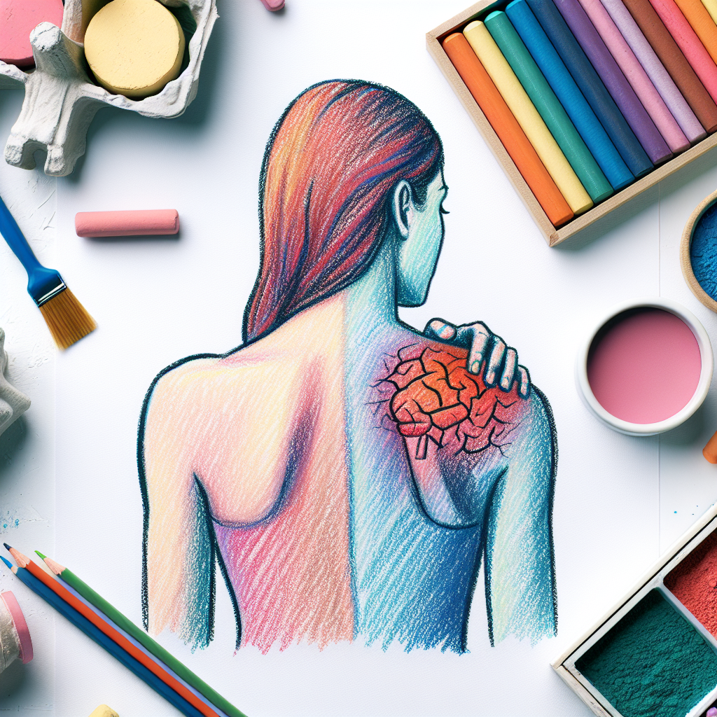 Pastelková ilustrace znázorňující téma: Psychosomatika