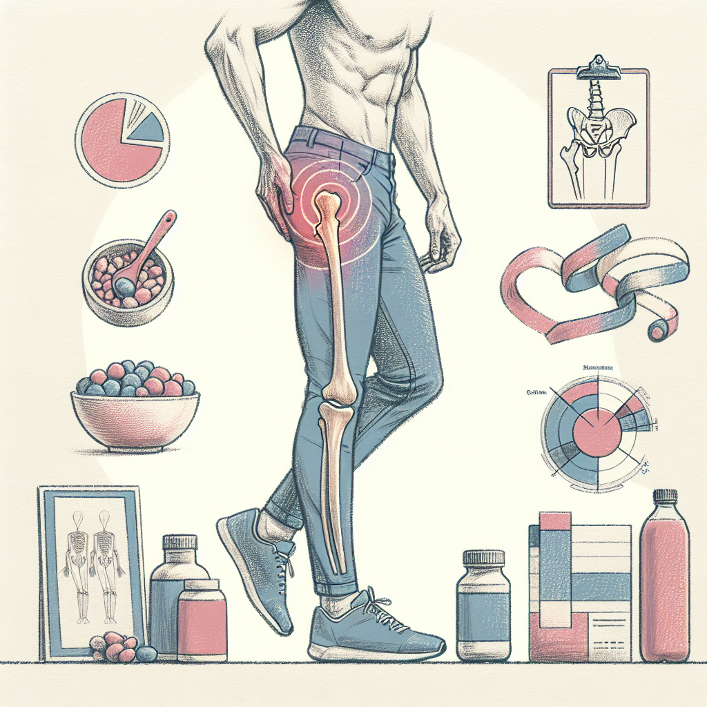 Pastelková ilustrace znázorňující téma: Bolest kyčle