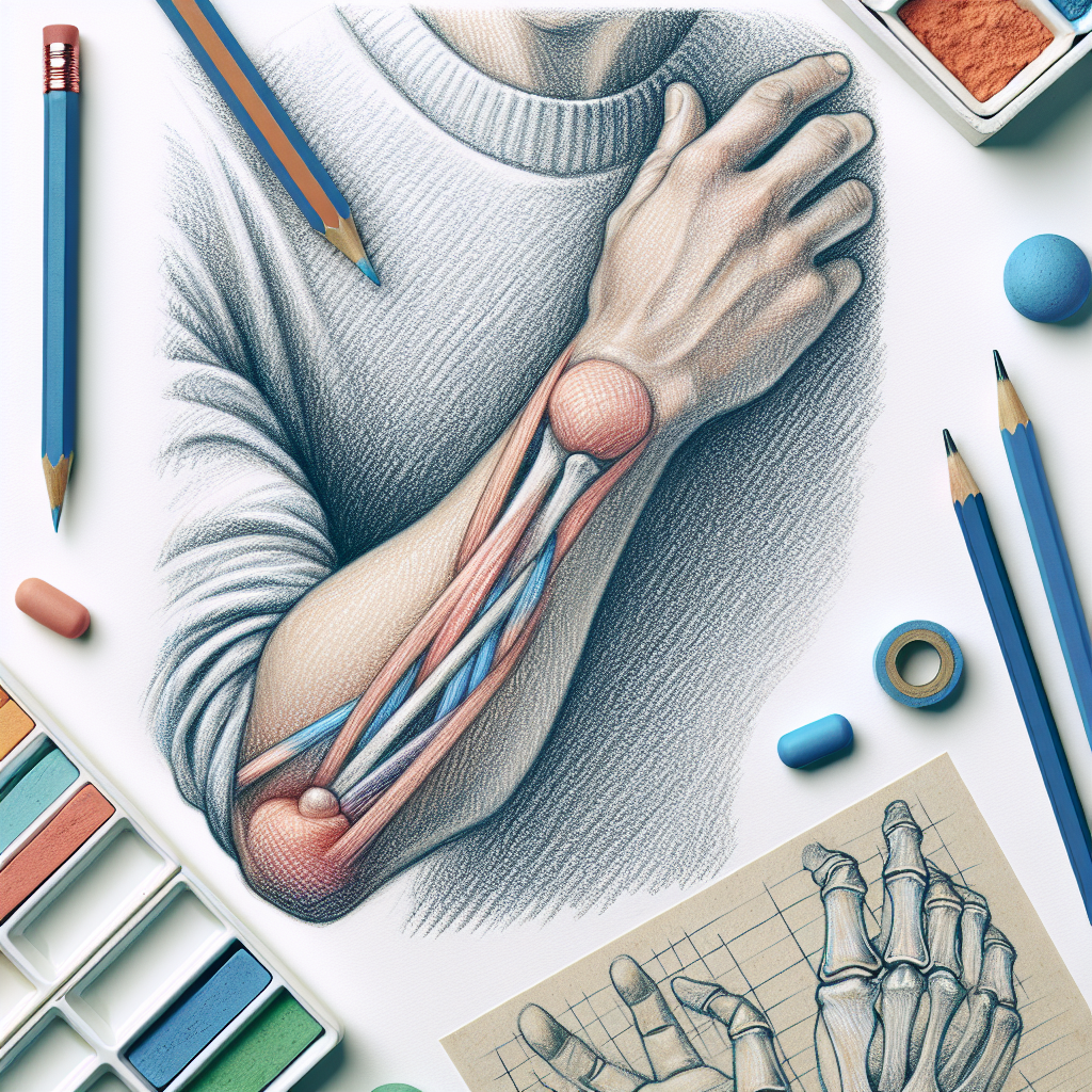 Pastelková ilustrace znázorňující téma: Zdraví paží