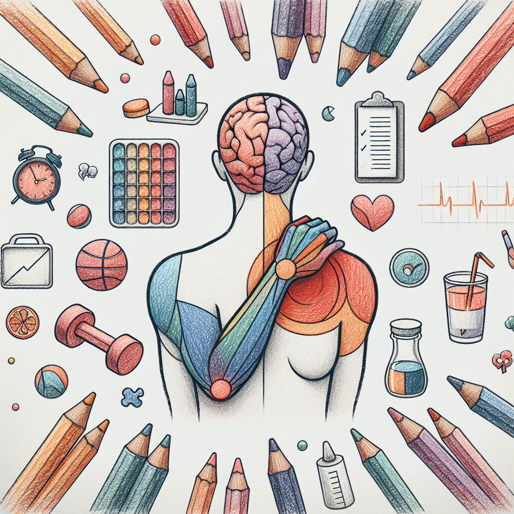 Pastelková ilustrace znázorňující téma: Zdraví a wellness