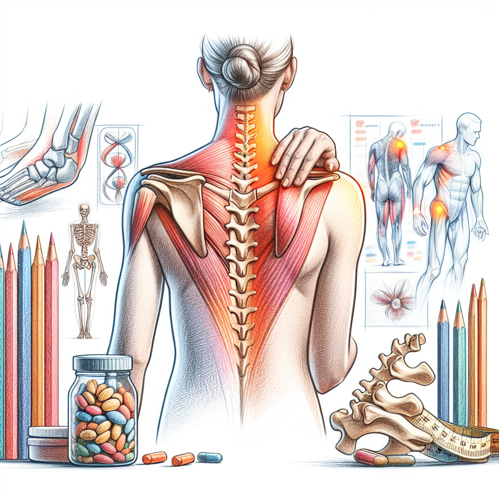 Pastelková ilustrace znázorňující téma: Bolesti pohybového aparátu