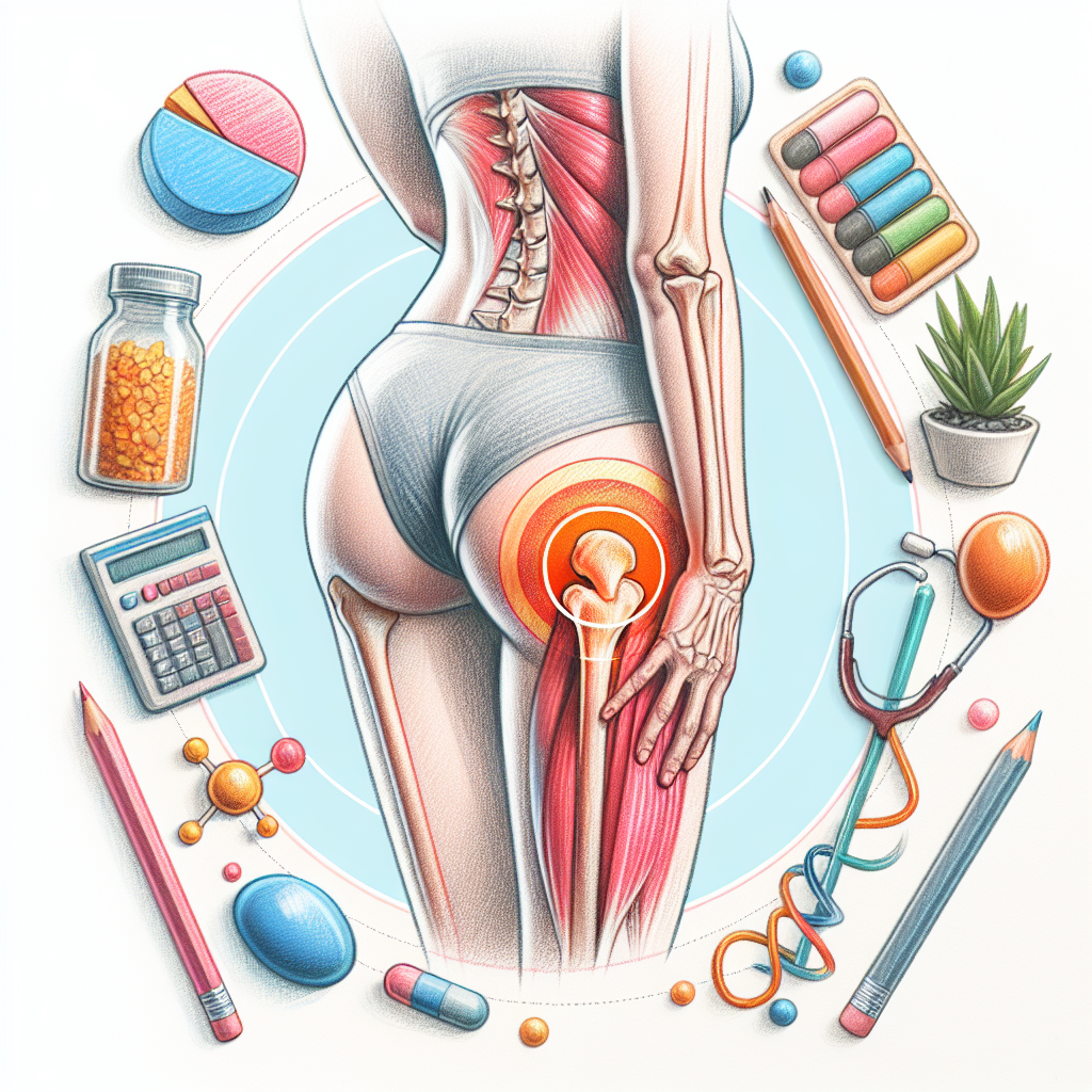 Pastelková ilustrace znázorňující téma: Zdraví kyčlí