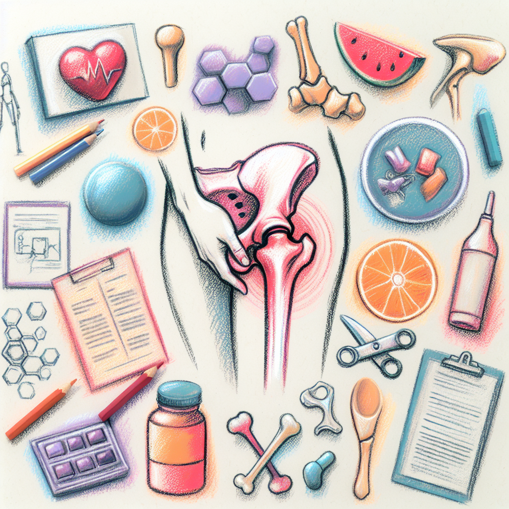 Pastelková ilustrace znázorňující téma: Zdraví kyčlí
