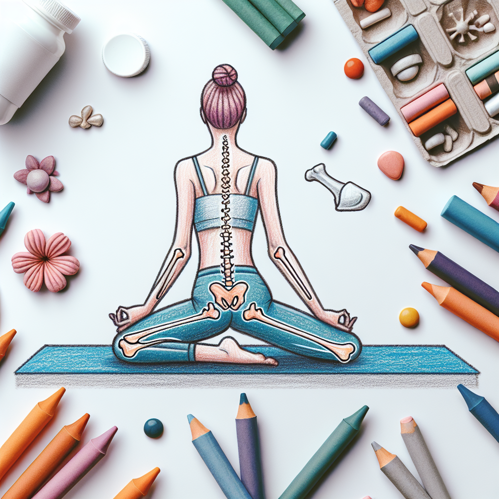 Pastelková ilustrace znázorňující téma: Jóga a zdraví