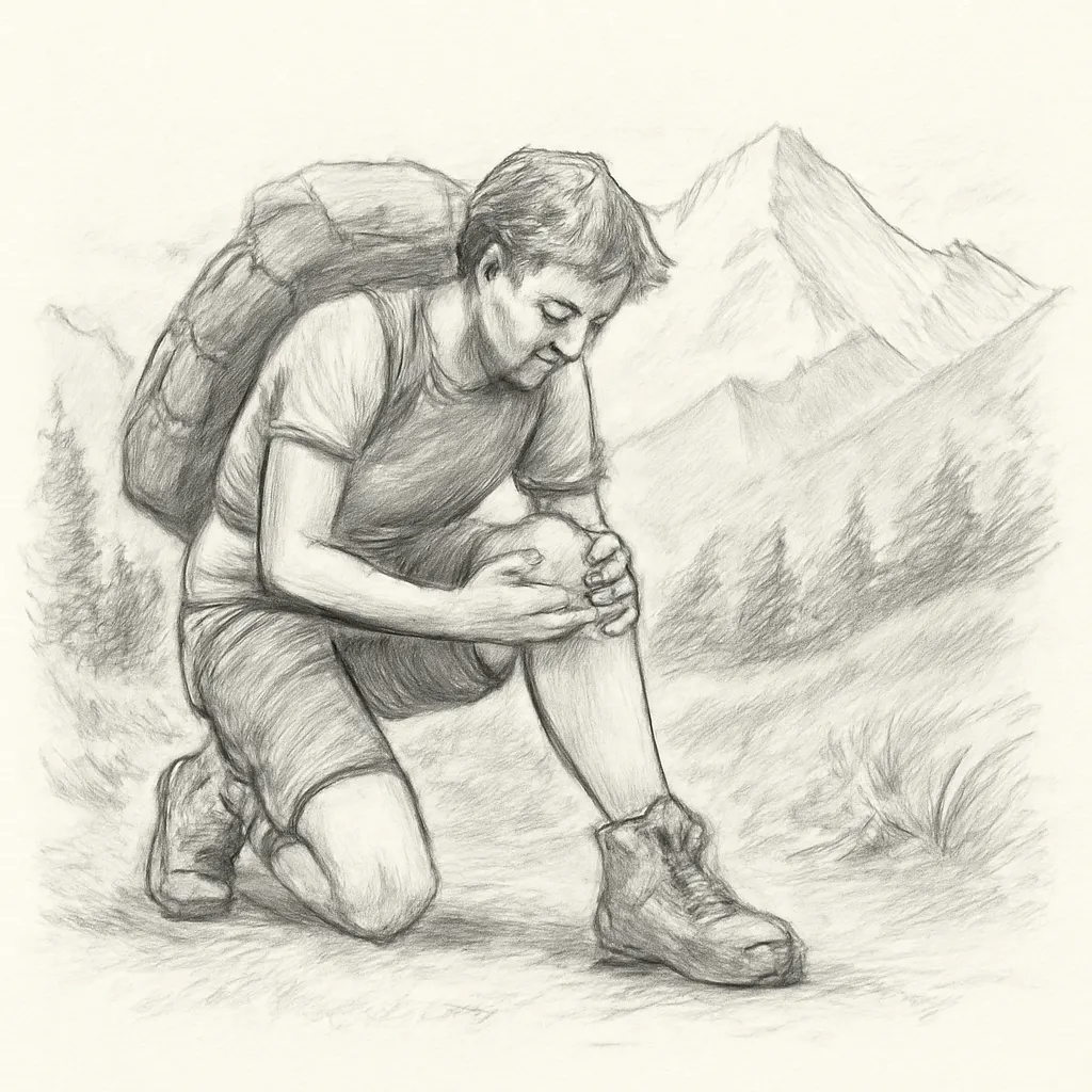 Ilustrace znázorňující téma: Bolest kolene